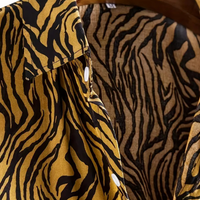 Trendy Tiger Print Shirt with Button Closure - Oscar