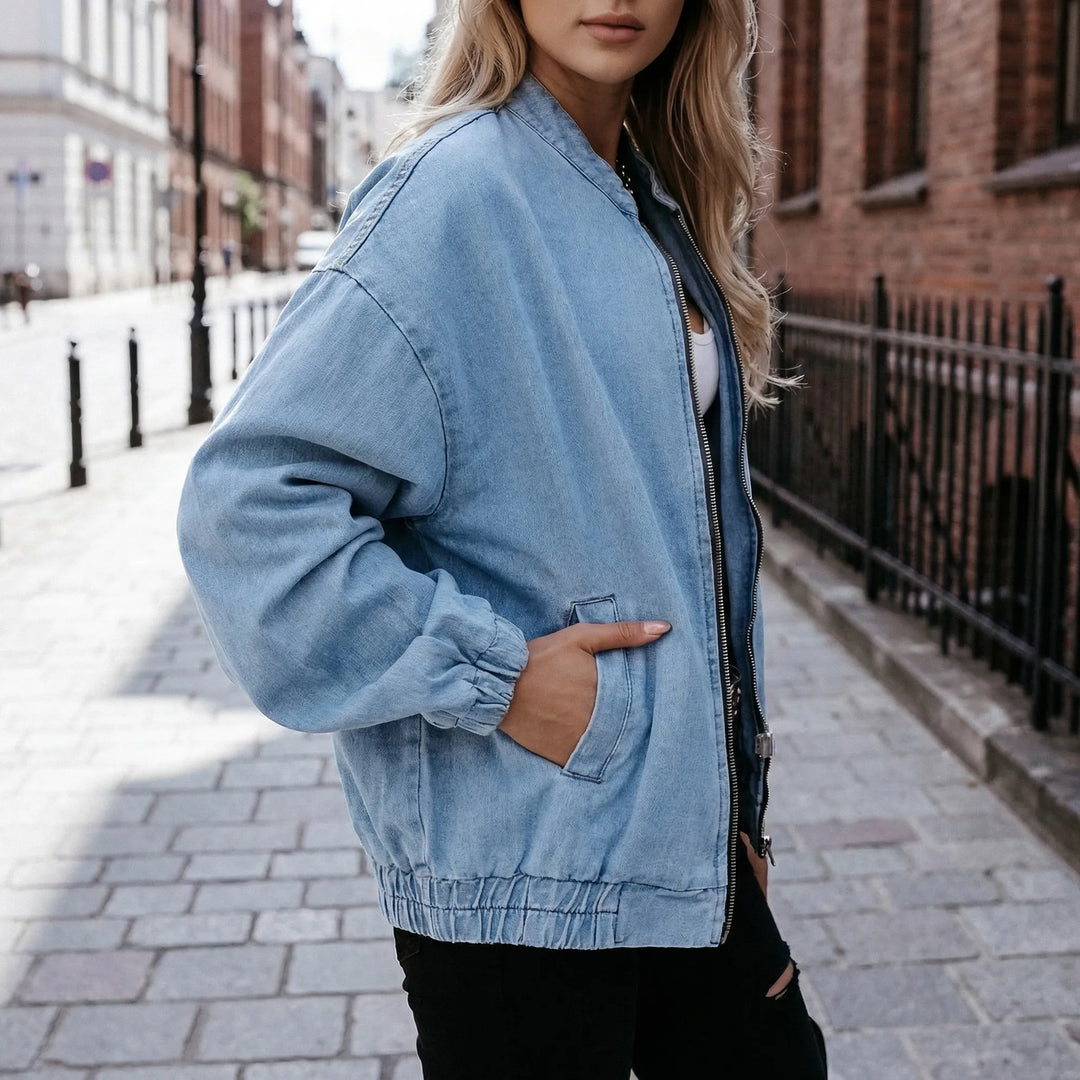 Zip-Up Bomber Style Jacket - Carmen