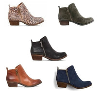 Leather Women's Ankle Boots with Block Heel and Side Zipper – Marit