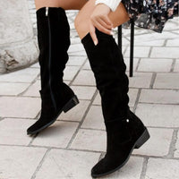Women's boots in suede look with block heel – Elinor