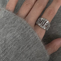 Stylish Openwork Pearl Ring - Alina