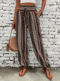 Boho Hoge Taille Damesbroek met Print & Geraffineerde Taille – Linara