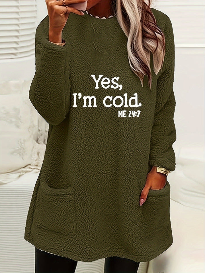 Comfortable Fleece Sweatshirt with Print - Luna
