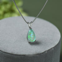 Minimalist Drop Opal Pendant Necklace - Selina