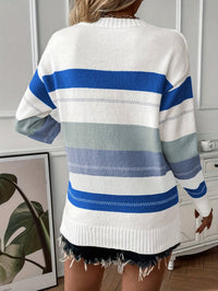 Trendy Kleurblok Trui met Ronde Hals - Felicity
