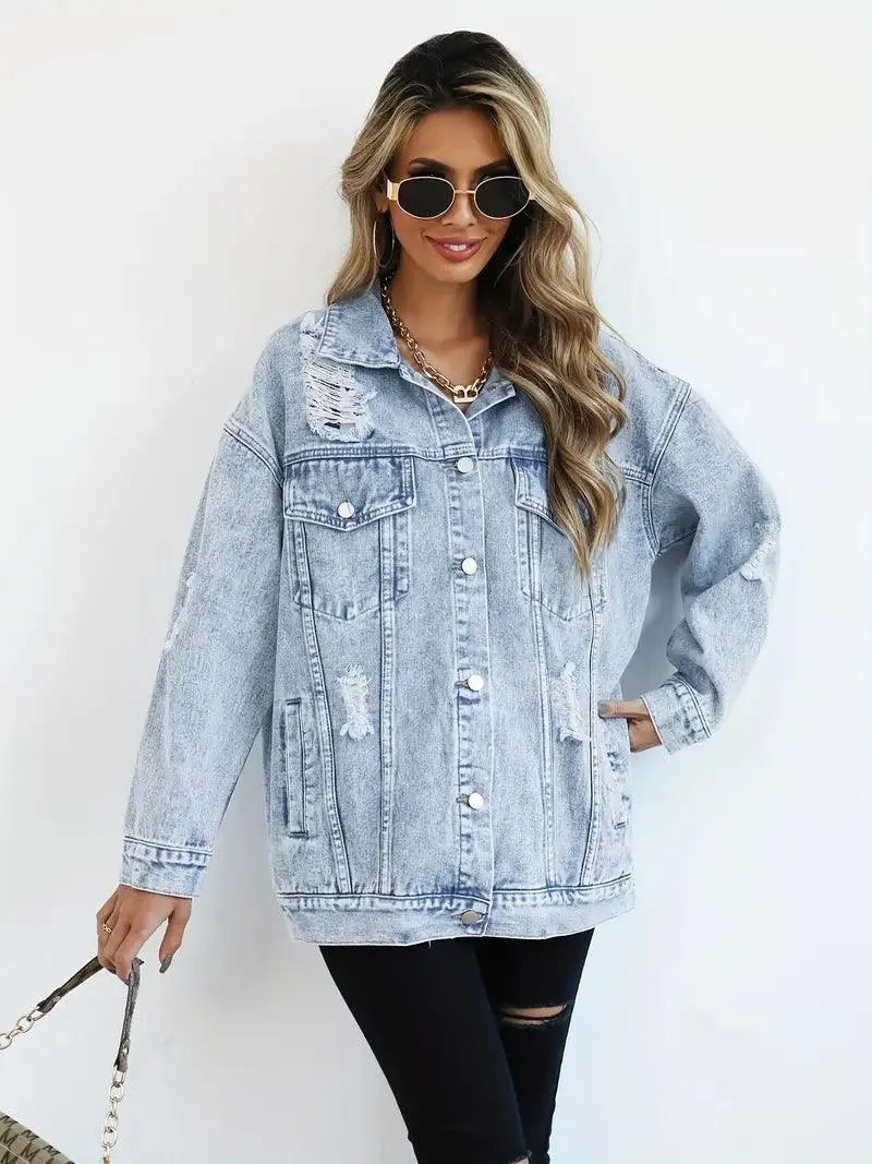 Waterproof & Lined Oversized Women's Denim Jacket – Talia