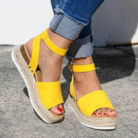 Dames Plateau Espadrille Sandalen met sleehak & bandjes – Livia