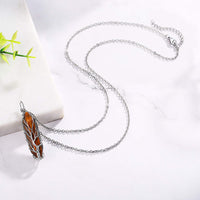 Stylish Crystal with Tree of Life Gemstone Necklace - Elara