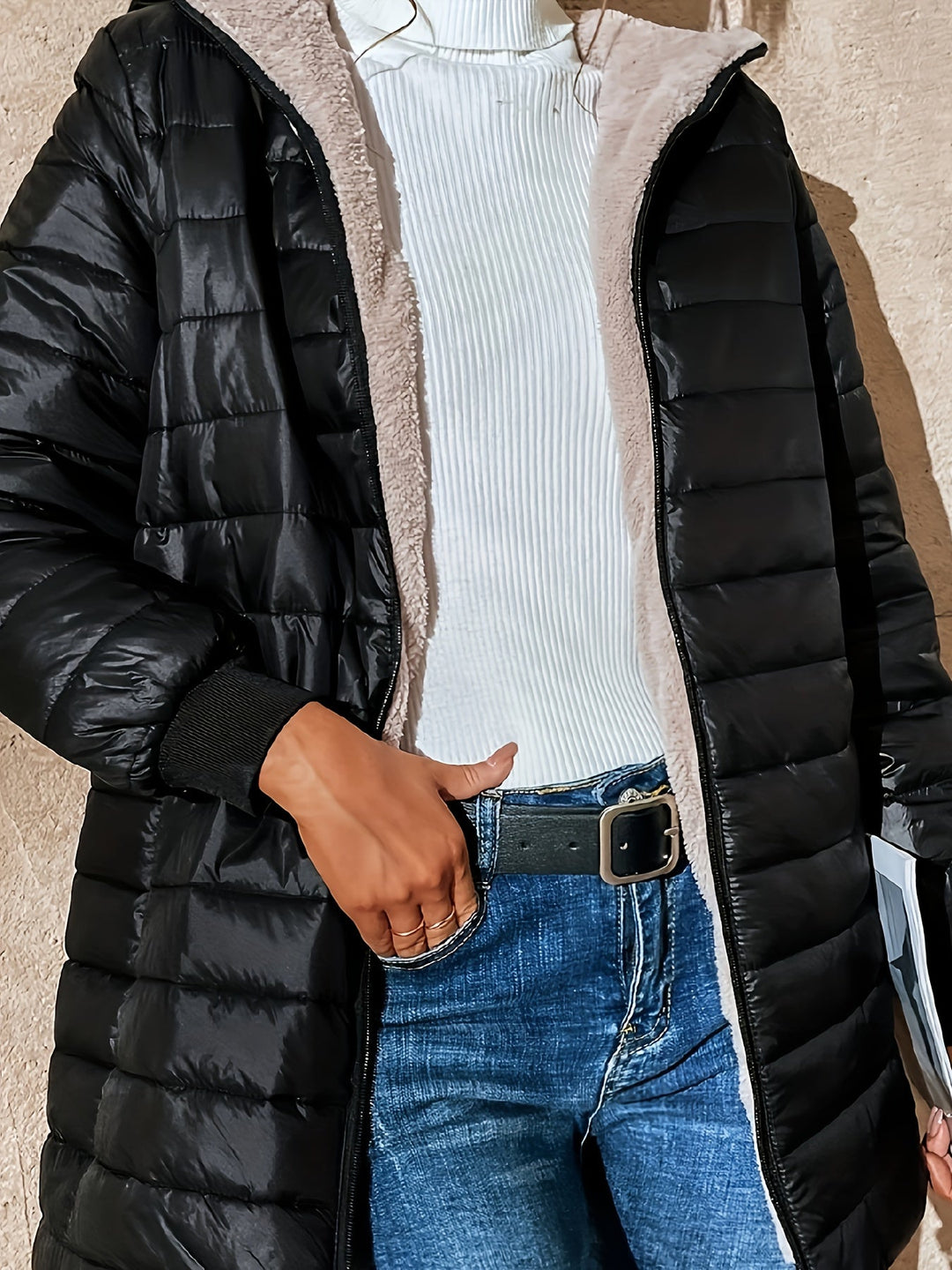 Fleece Gevoerde Damesjas met Ritssluiting - Eliza