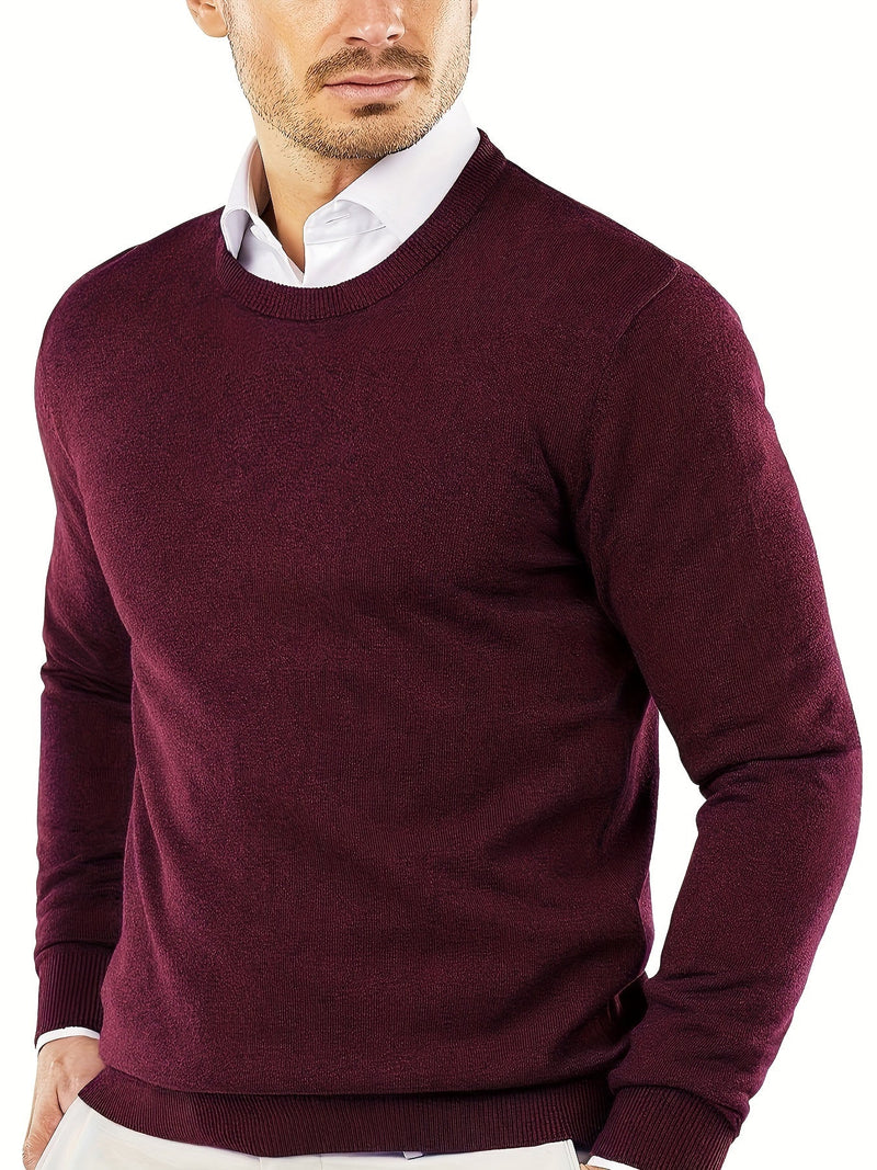 Modny sweter dziany z okrągłym dekoltem - Dante