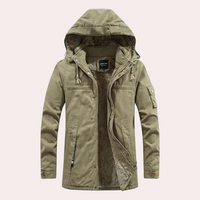 Lined Men's Winter Jacket with Warm Hood - Logan