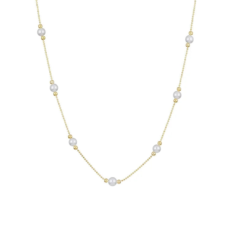 Timeless Gold Pearl Necklace - Serena