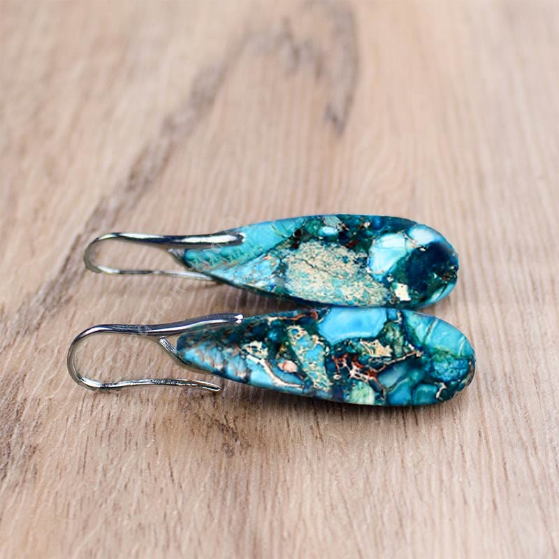 Drop-Shaped Imperial Stone Earrings - Amara