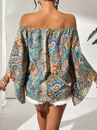 Off-Shoulder Blouse with Geometric Print – Noémie