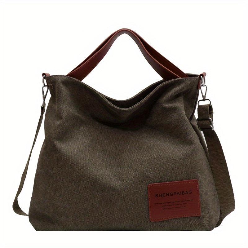 Stylish Canvas Shoulder Bag - Sienna