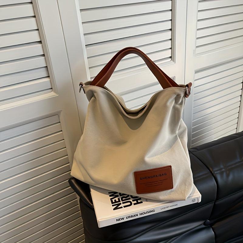 Stylish Canvas Shoulder Bag - Sienna