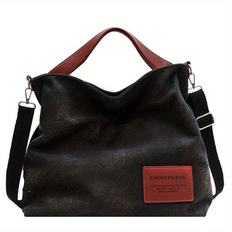 Stylish Canvas Shoulder Bag - Sienna