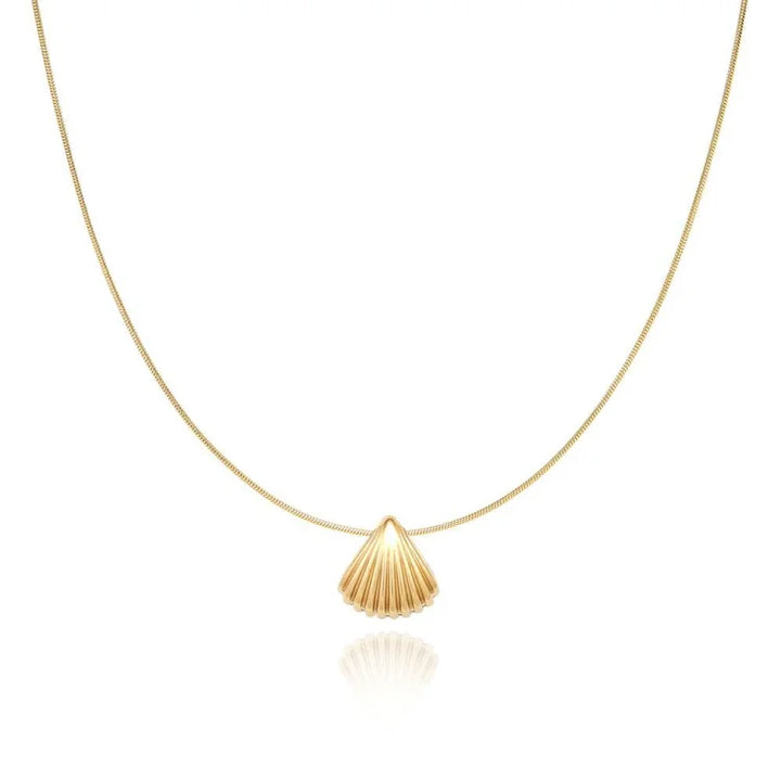 Gold Saint James Shell Flower Necklace - Lila