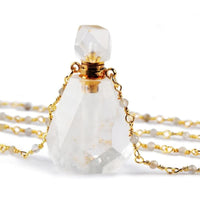 Crystal Perfume Bottle Necklace - Iris