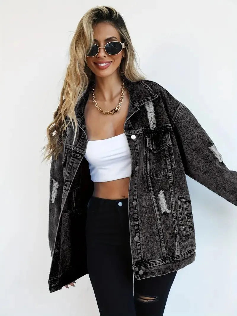 Waterproof & Lined Oversized Women's Denim Jacket – Talia