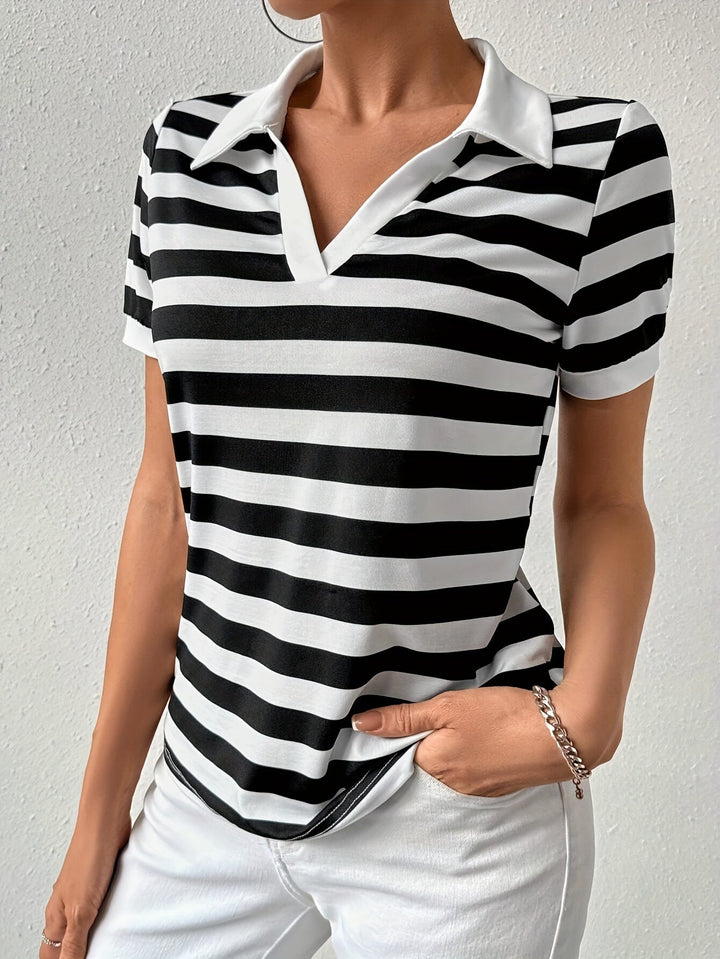 Stijlvol Gestreept Korte Mouwen T-shirt voor Dames - Julia