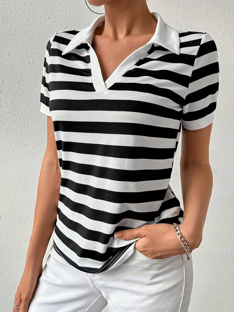 Stijlvol Gestreept Korte Mouwen T-shirt voor Dames - Julia