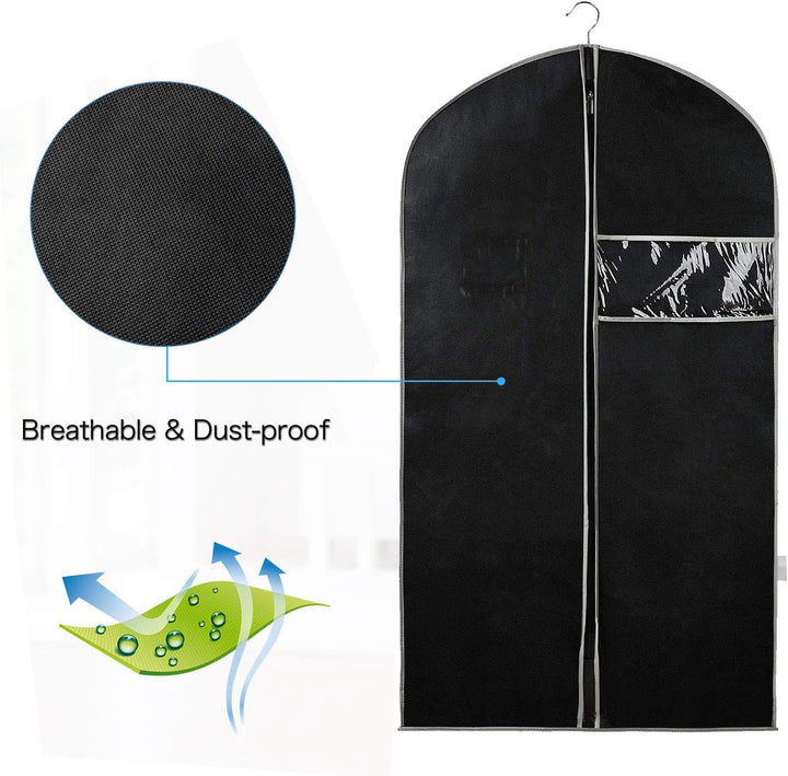 Ademende kledinghoes set – 10-pack kledingopslaghoezen met venster