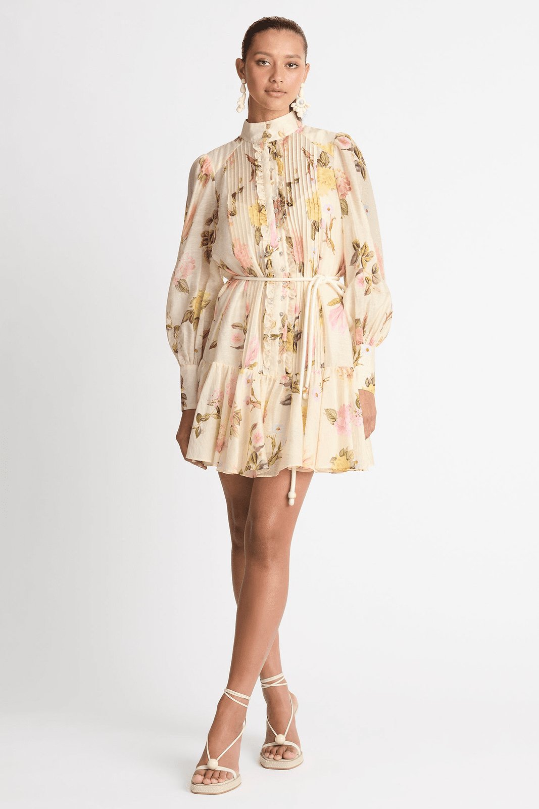 Mini Shirt Dress with Lace Trim – Sylvie