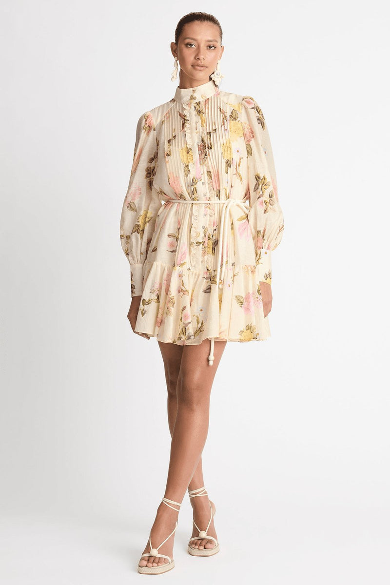 Mini Shirt Dress with Lace Trim – Sylvie