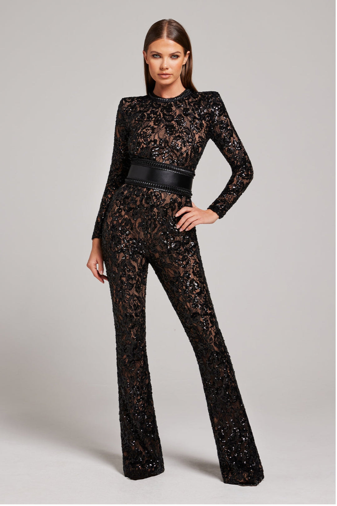 Elegant Evening Jumpsuit with V-Neck - Juliette