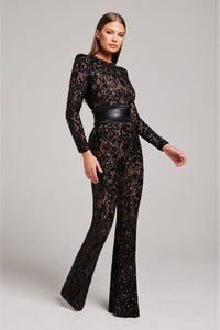 Elegant Evening Jumpsuit with V-Neck - Juliette