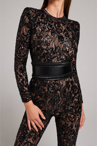 Elegant Evening Jumpsuit with V-Neck - Juliette