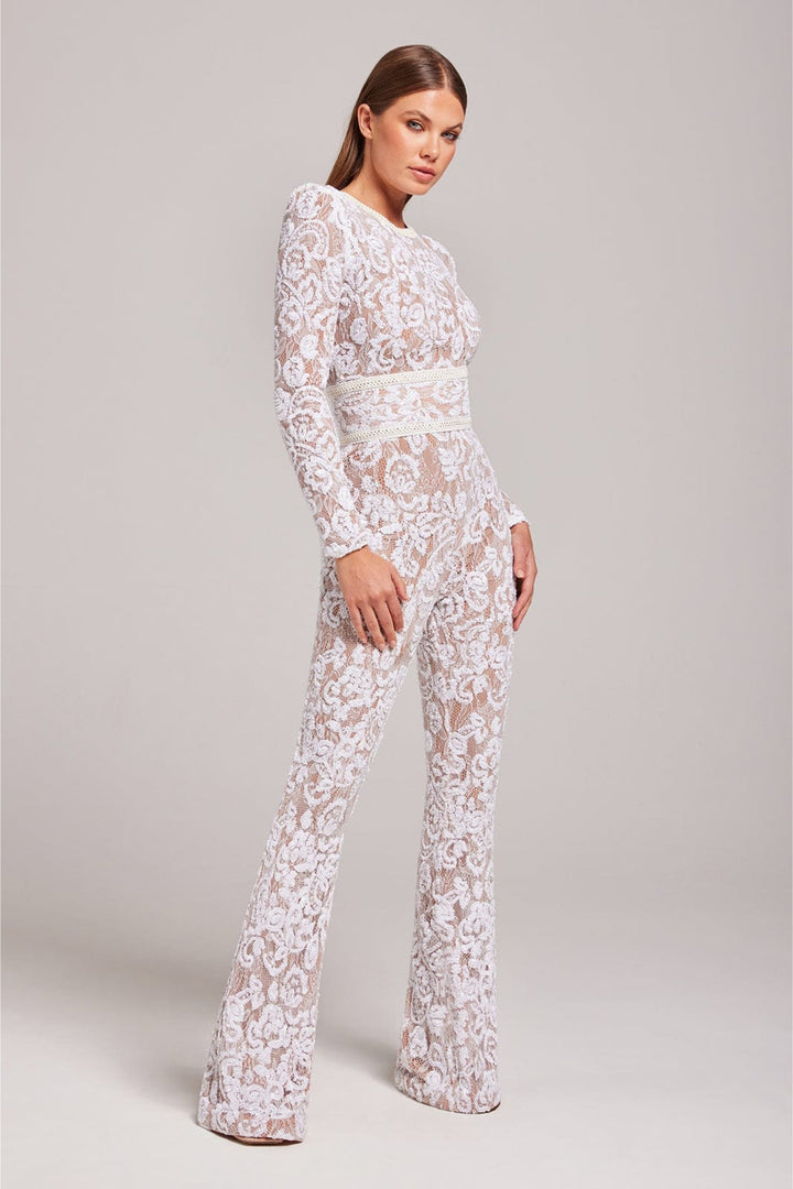 Elegant Evening Jumpsuit with V-Neck - Juliette