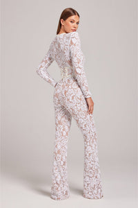 Elegant Evening Jumpsuit with V-Neck - Juliette
