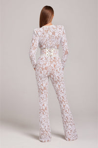 Elegant Evening Jumpsuit with V-Neck - Juliette
