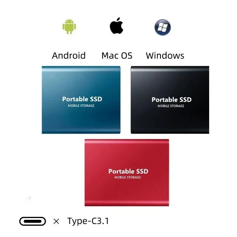 Portable High-Speed SSD Storage, USB-C 1050MB/s (64GB) 3