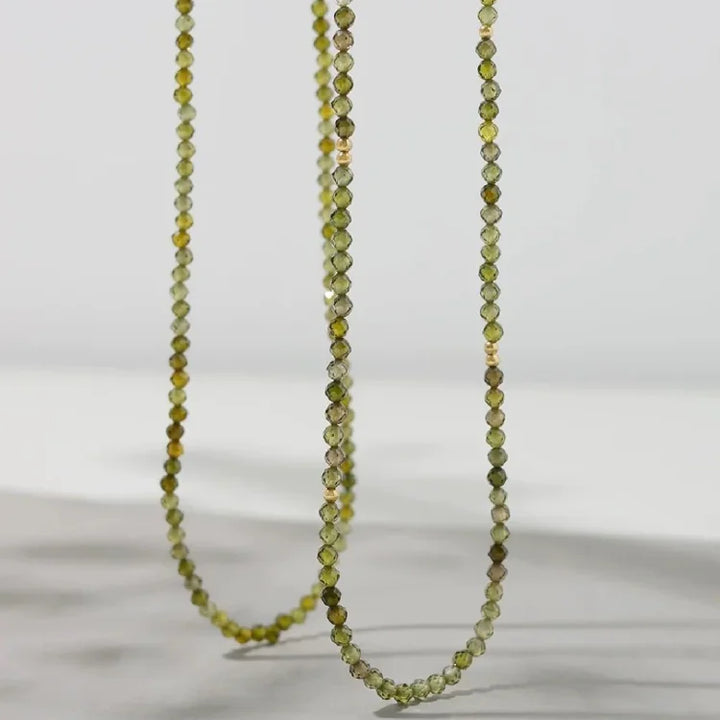 Olijfgroene Zirkonia Ketting - Celeste