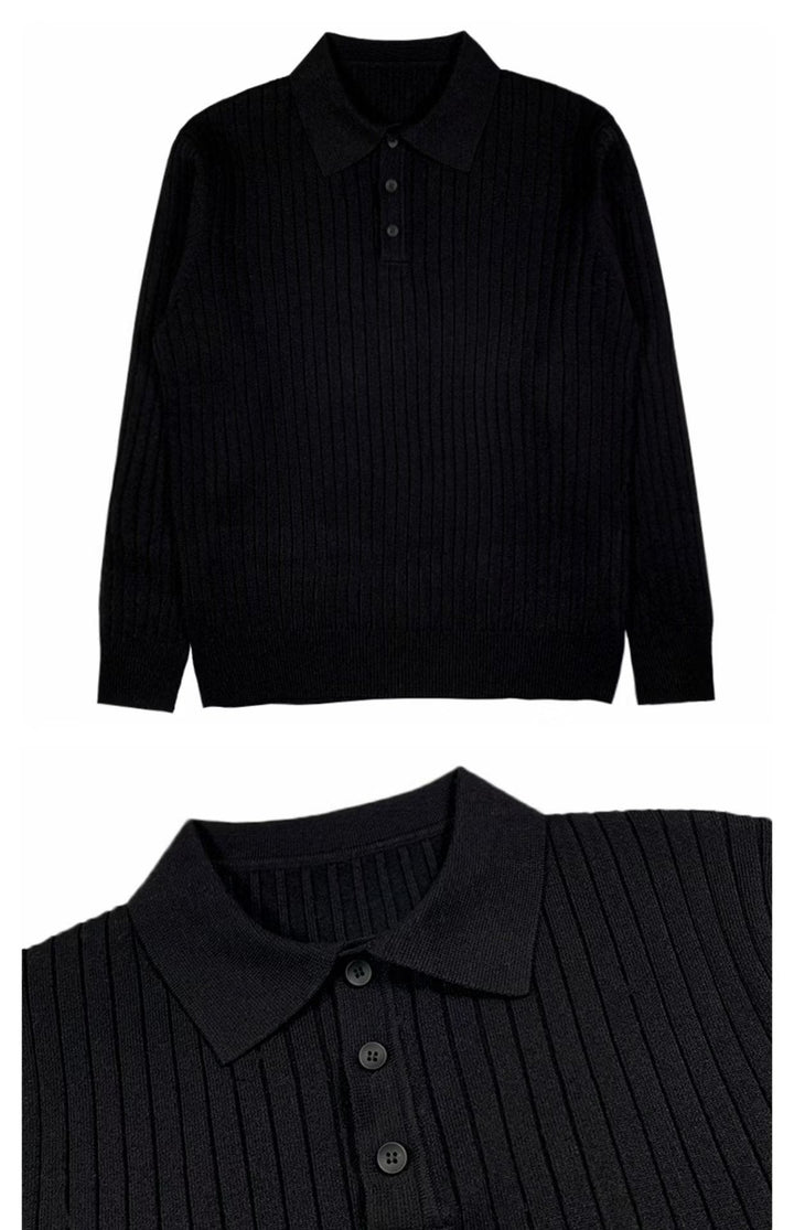 Trendy Men's Autumn Polo Sweater - Oliver