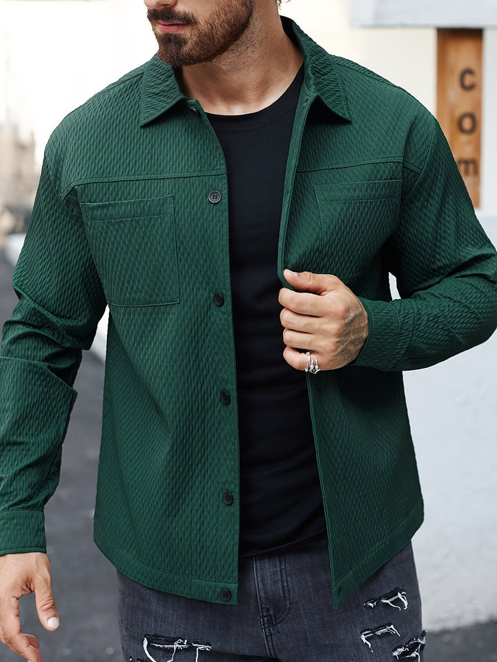 Textured Green Men's Shirt - Finn