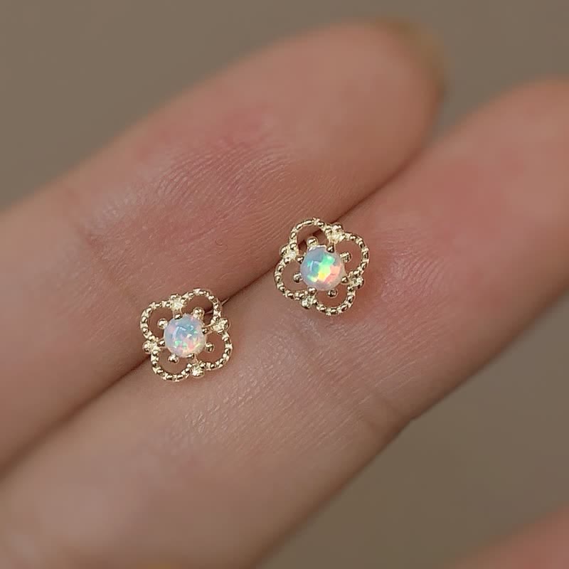 Delicate Vintage Earrings with Opal - Seraphina