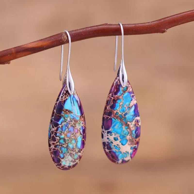Drop-Shaped Imperial Stone Earrings - Amara
