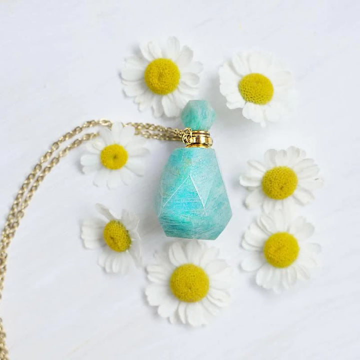 Crystal Perfume Bottle Necklace - Iris