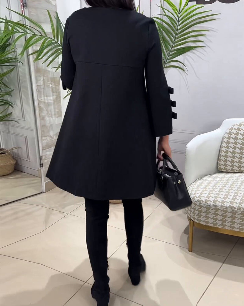 Casual Zwarte Jurk met Lange Mouwen - Nora