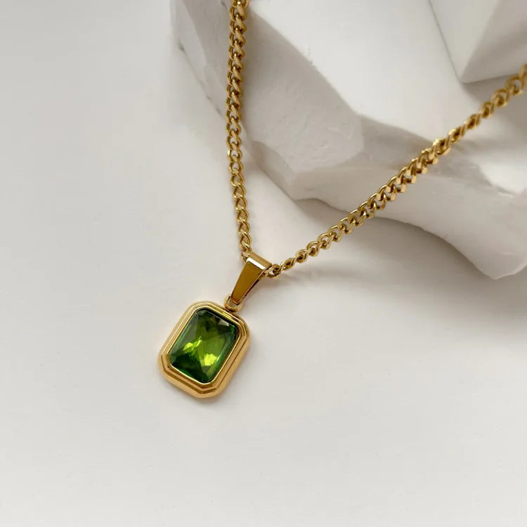 Vintage Gemstone Necklace - Celeste