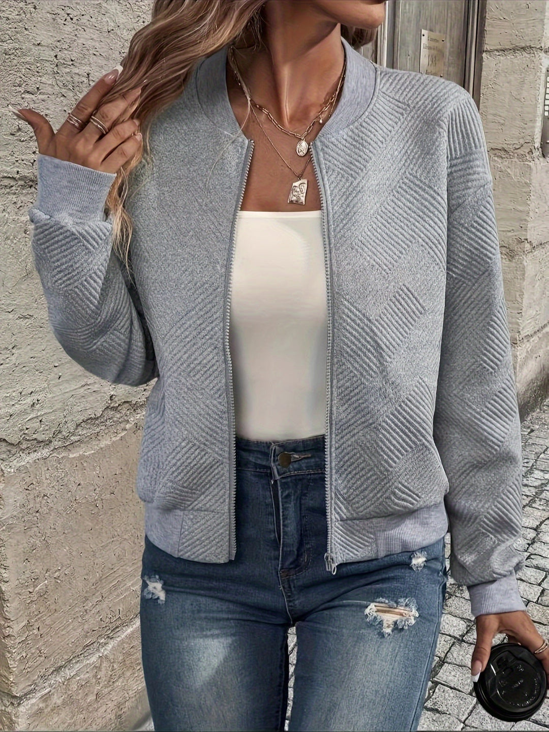 Stijlvolle Dames Zip-Up Jas – Rivka