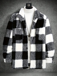 Heren Zwart Wit Geruit Fleece Jack - Riley