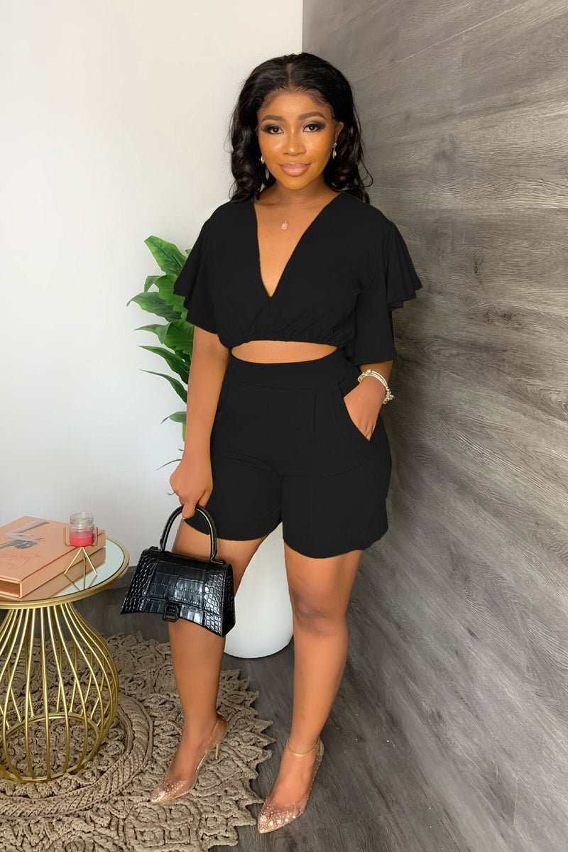 Trendy summer set with pleated design - Marlene