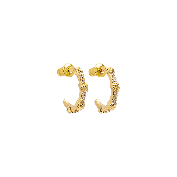 Sparkling Open Hoop Earrings - Elara