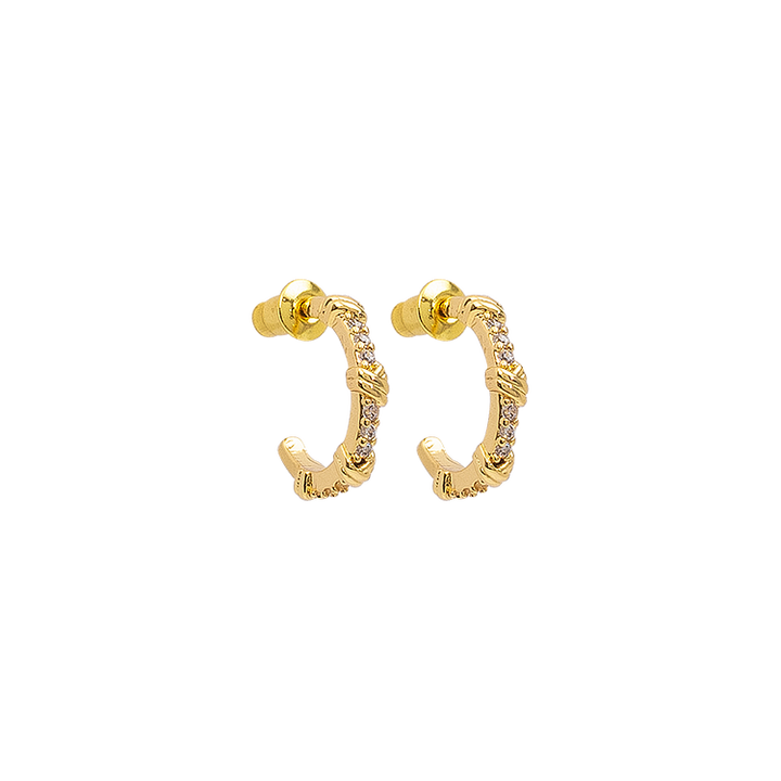 Sparkling Open Hoop Earrings - Elara