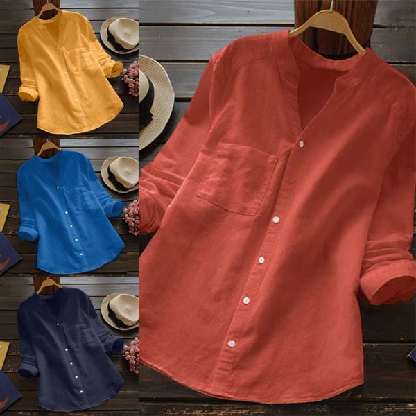 Women's Linen Long-Sleeve Shirt – Isla